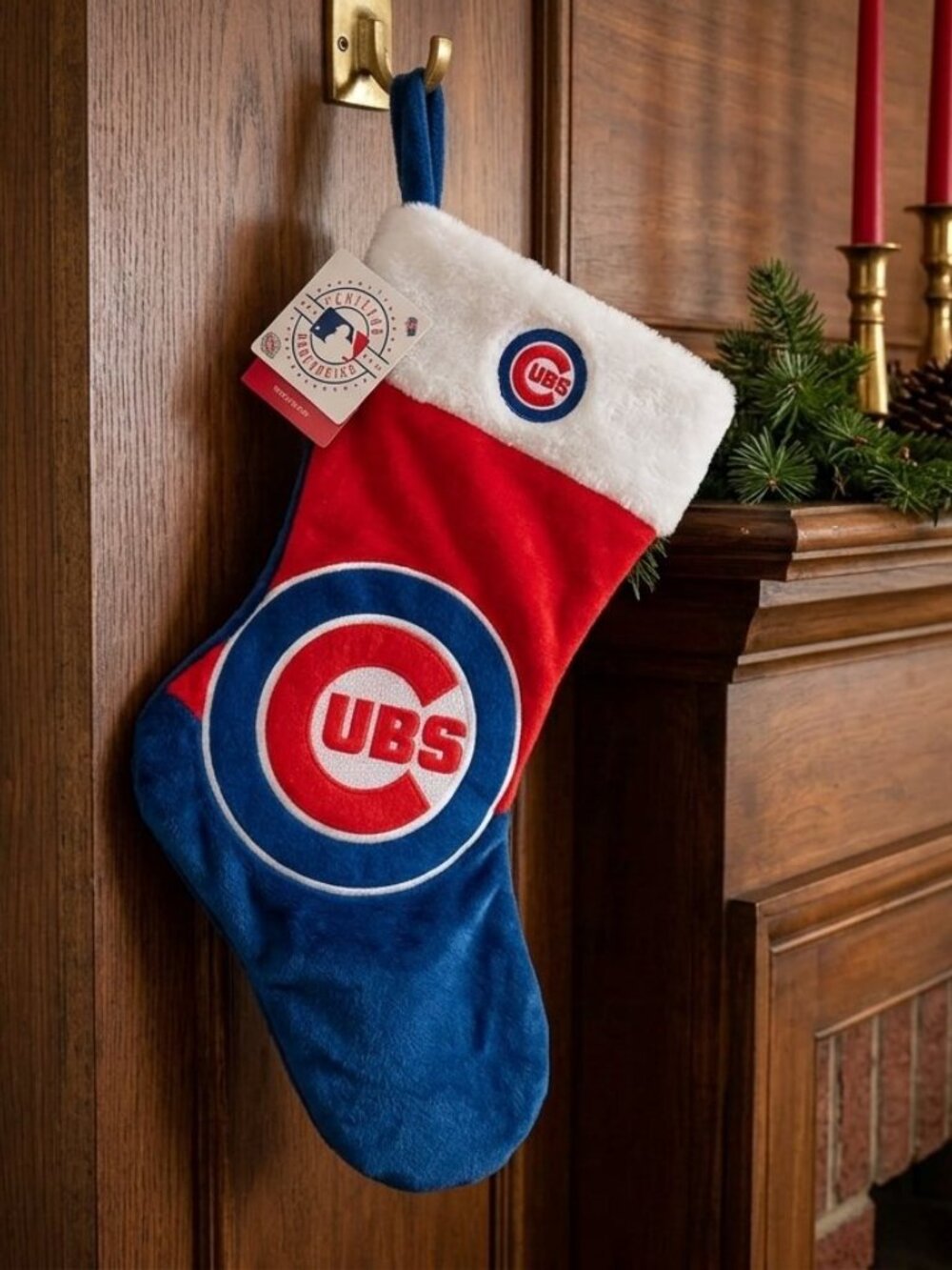Chicago Cubs Christmas Stocking Holiday 17" Team Big Logo New